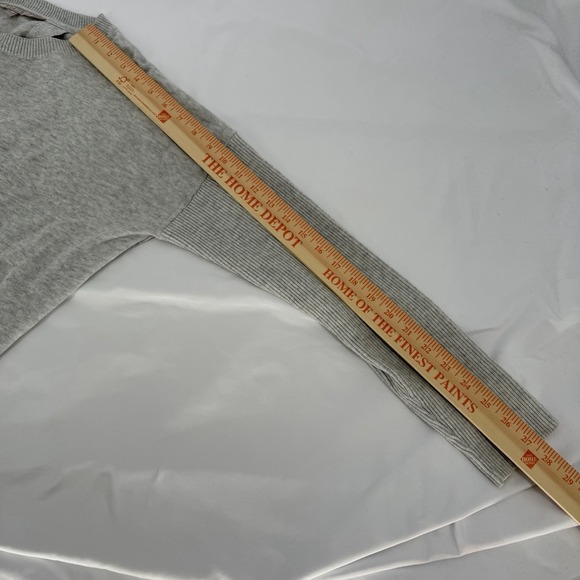 Athleta Sz M Gray Highland Crossback Crewneck Sweater Cotton Silk Blend Top‎ - Picture 9 of 9